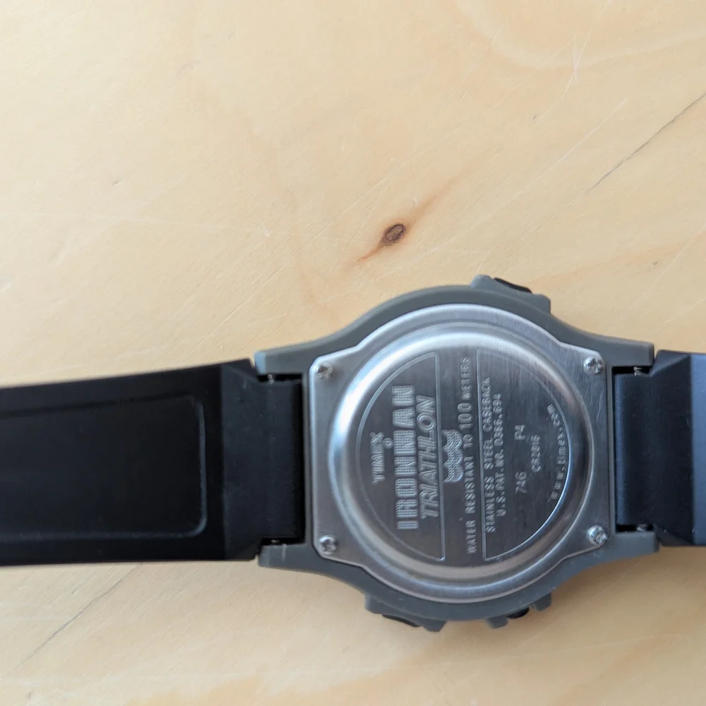 Timex Ironman Triathlon 8-Lap Vintage 90s Black and Blue